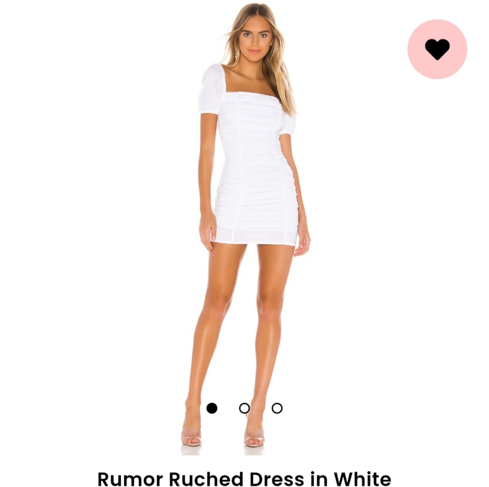 Superdown Mini Ruched Dress in White XS